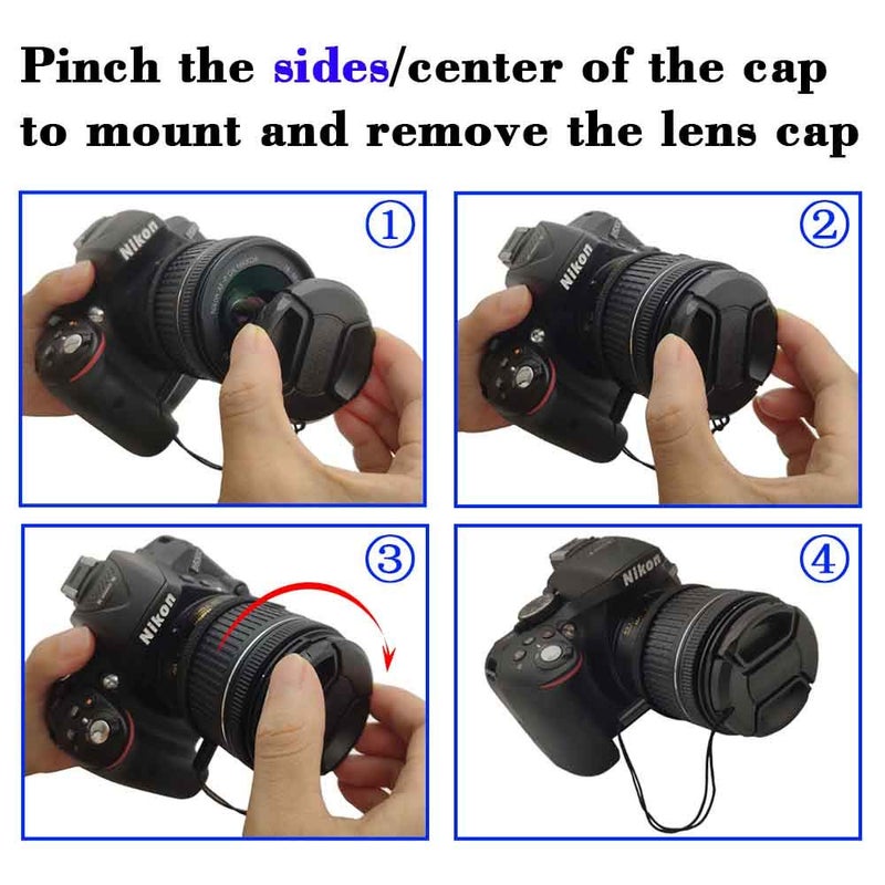 ULBTER 72mm Lens Cap Cover with Keeper for Sony E PZ 18-105mm F4 G OSS Lens for Sony Alpha a6600 a6500 a6400 a6300 a6100 a6000 a5100 a5000 Camera,ULBTER Lens Cap & Lens Cover Leash- 2 Pack - Image 5